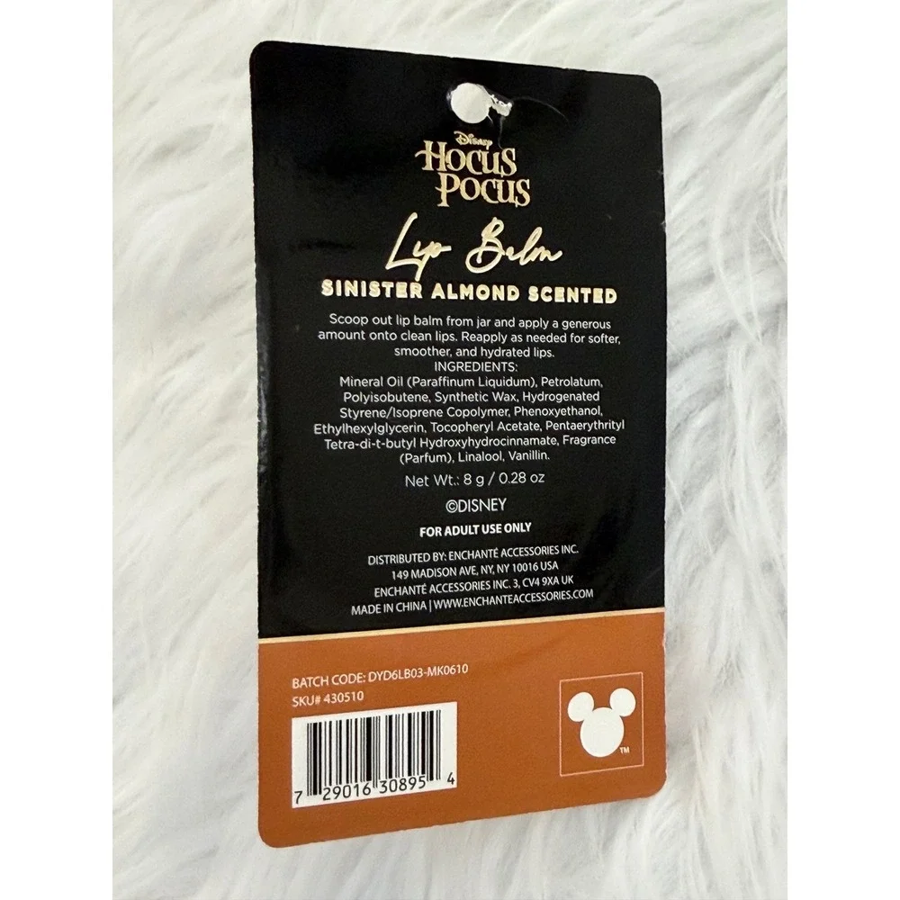 Disney Hocus Pocus Lip Balm Set 4 Cauldron Jars Cherry Almond Vanilla Strawberry
